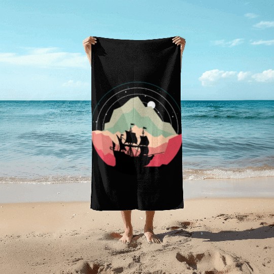 Pirate Ship Nice Pirate Ship Design Beach Towels