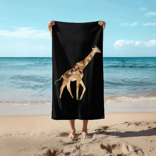 Giraffe Linear Style Graphic Silhouette Beach Towels