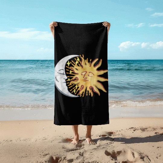 Sun and Moon Beach Towels