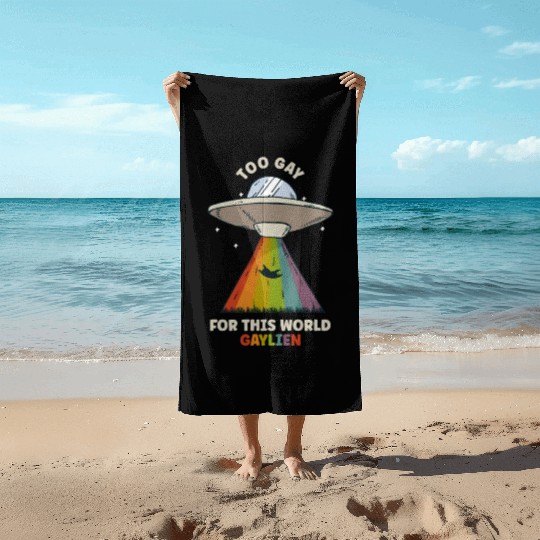 LGBTQ Rainbow Gay Pride Gaylien Beach Towels