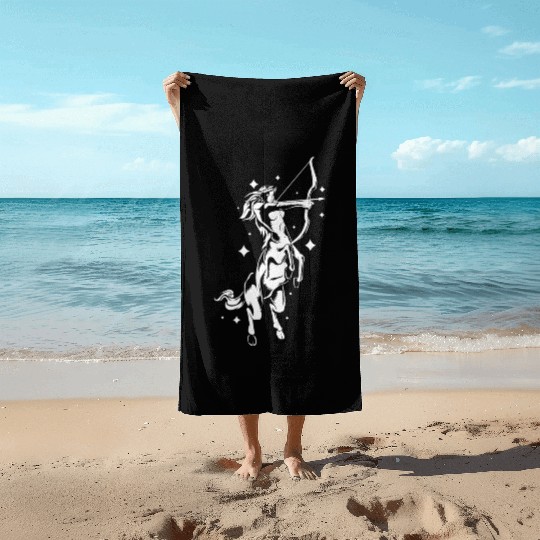 Centaur Girl Sagittarius Mom Daughter Beach Towels