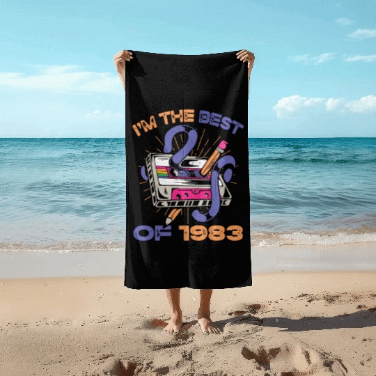 I'm the best of 1983 Vintage Cassette Tape Retro Beach Towels
