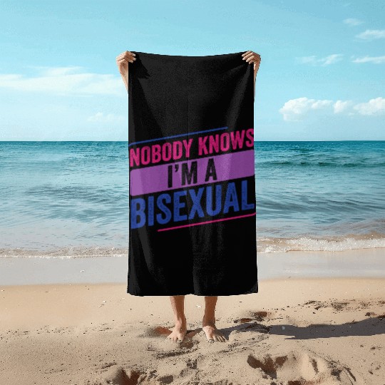 Nobody Knows Bi Pride Bisexual Bisexuality Flag Beach Towels
