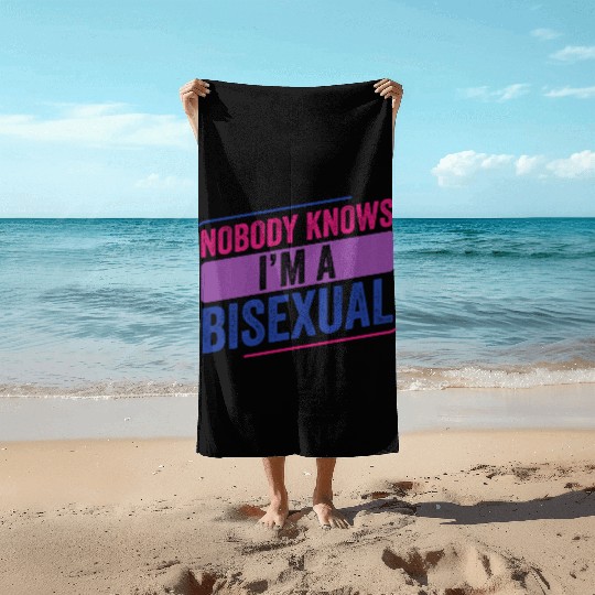 Nobody Knows Bi Pride Bisexual Bisexuality Flag Beach Towels