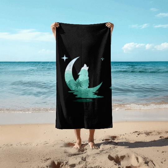 Howling Wolf Nature Lover Beach Towels