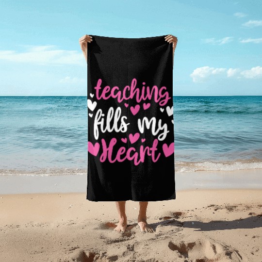 His and Her Valentine Gift Teacher Teaching Fills Beach Towels