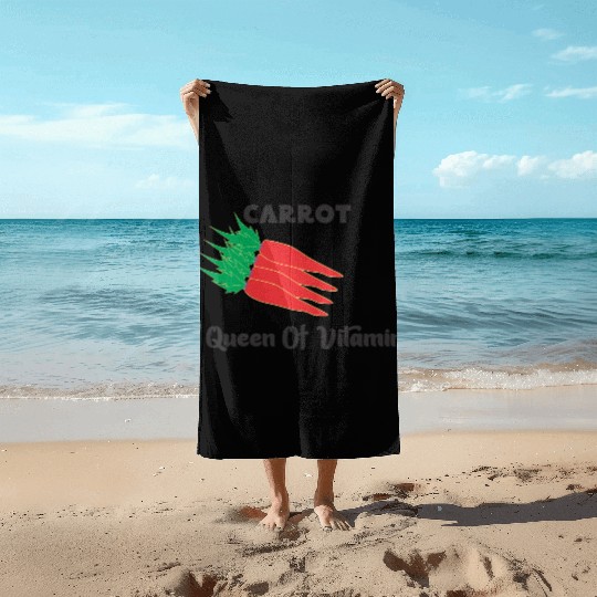 carrot vegetable Beach Towels