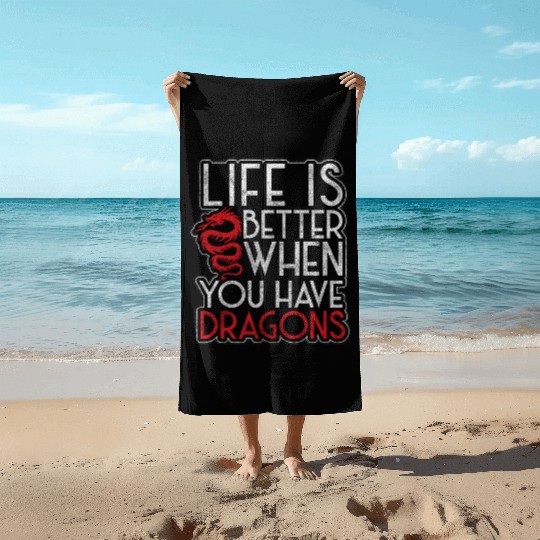 Fantasy Dragon Scales Monster Chinese Dragon Beach Towels