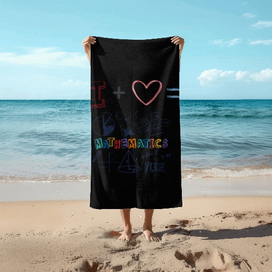 i love math Beach Towels