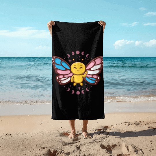 Transgender Monarch Butterfly Trans Subtle Pride Beach Towels