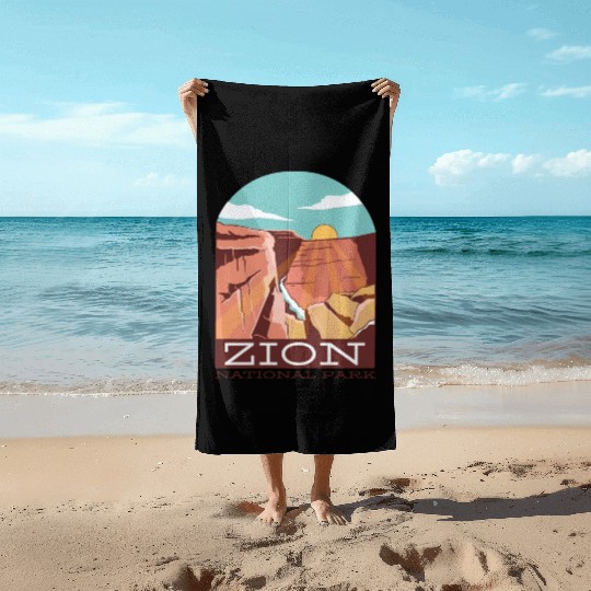 Zion National Park Zion National Park gift inspira Beach Towels