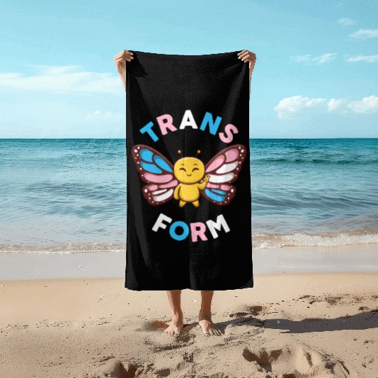 Transgender Monarch Butterfly Trans Form Kawaii Beach Towels