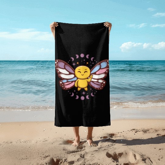 Intersex Monarch Butterfly Subtle Discreet Pride Beach Towels