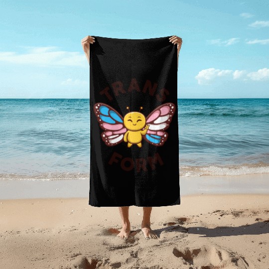 Transgender Monarch Butterfly Trans Form Kawaii Beach Towels