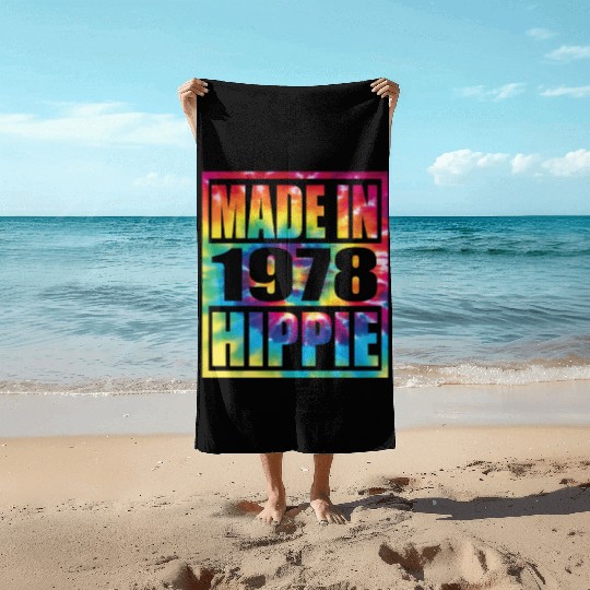 Hippie Birthday 1978 Beach Towels