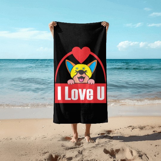 i love you Beach Towels