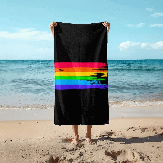 Gay Pride Flag Beach Towels