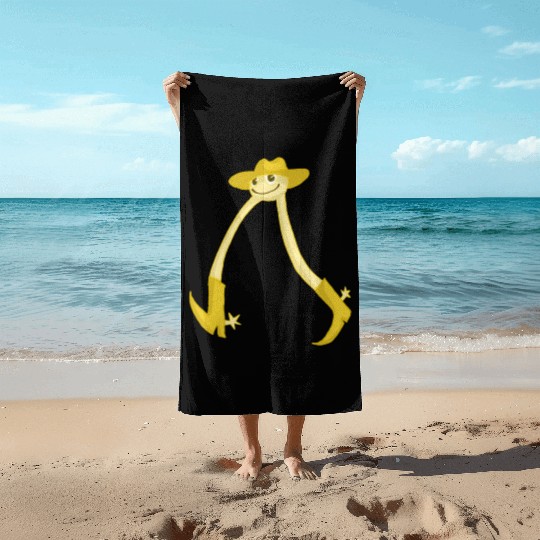 cow boy Beach Towels
