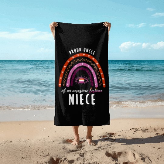 Rainbow Uncle Lesbian Niece Beach Towels