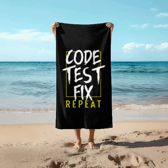 Code Test Fix Computer Engineer Gift Beach Towels