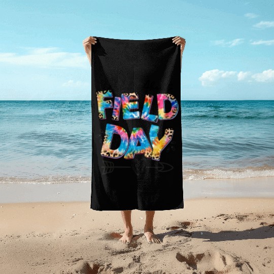Tie dye leopard Wild About Field Day Teacher Kids Beach Towels