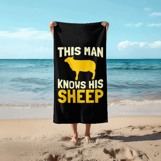 Sheep Farming Lamb Farmer Beach Towels