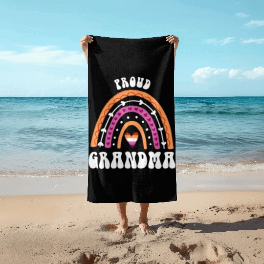Proud Grandma Lesbian Pride Rainbow Beach Towels