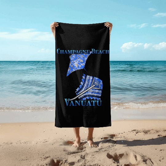 Champagne Beach Vacation Tribal Stingrays Beach Towels