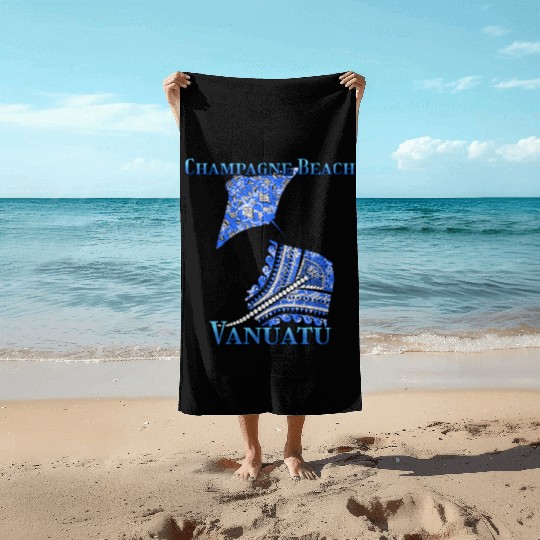 Champagne Beach Vacation Tribal Stingrays Beach Towels