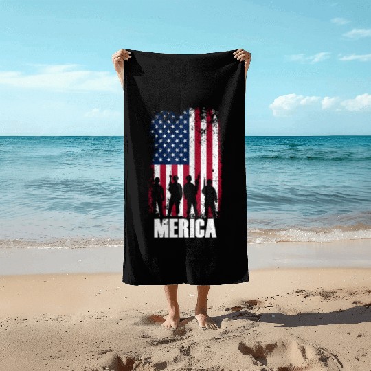 MERICA Independence Day USA 4th of July gift Beach Towels