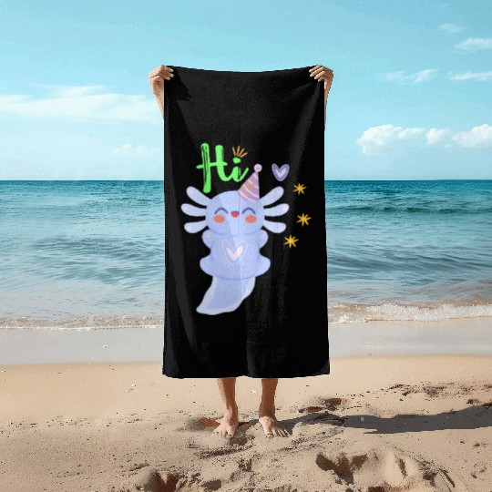 Baby Axolotl Art - 5 Beach Towels
