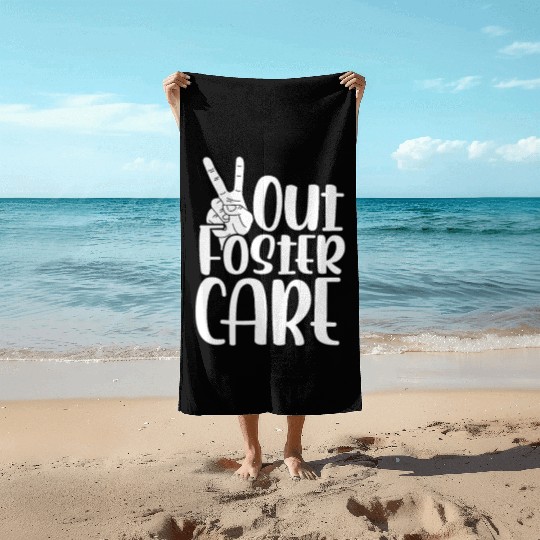 Peace Out Foster Care Adoption Beach Towels