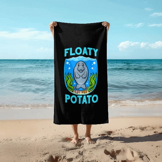 Manatees Sea Cow Floaty Potato Manatee Beach Towels
