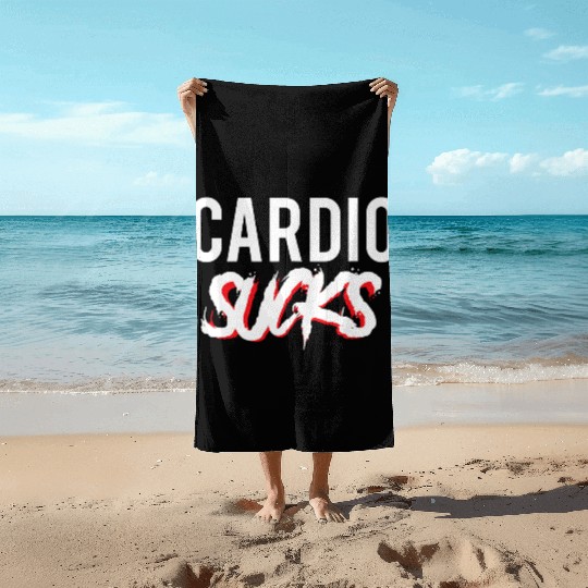 Cardio Sucks Funny Gym Running Cycling Beach Towels