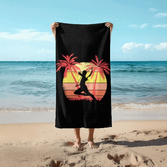 Archery Bow and Arrow Summer Sunset 80s Palm Beach Towels