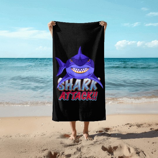 Shark Attack Beach Towels
