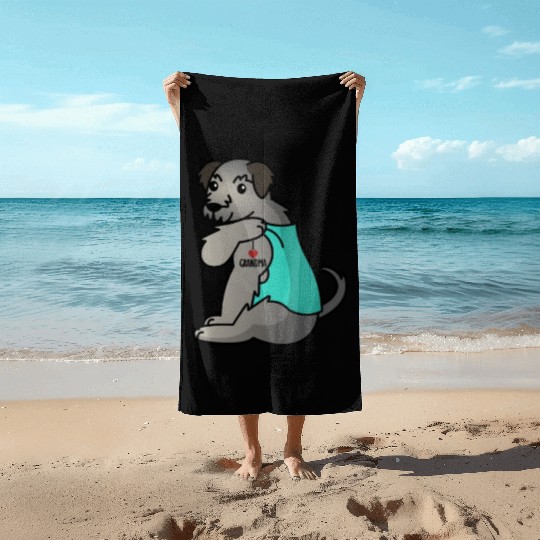 Irish Wolfhound I Love Grandma Beach Towels