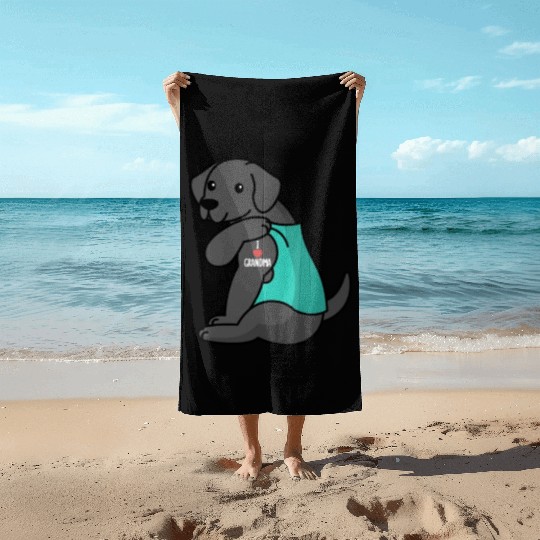Great Dane I Love Grandma Beach Towels