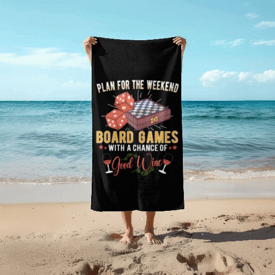 Wine Board Games Chess Board Game Player Gambling Beach Towels