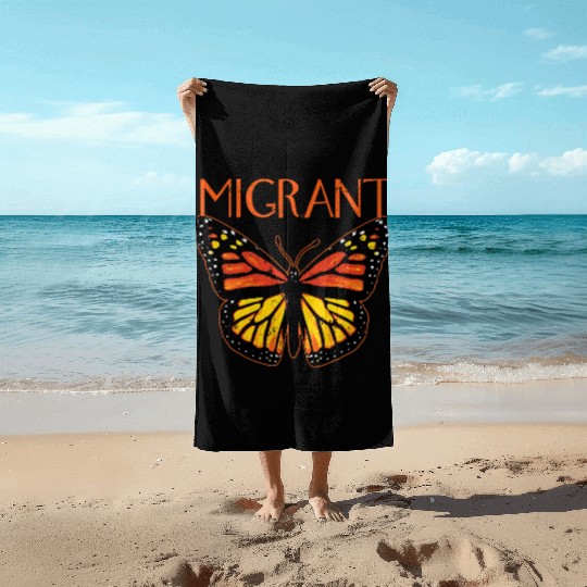 Monarch Butterfly Migration Funny Butterfly Lover Beach Towels