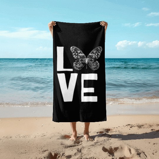 Love Butterflies Butterfly Silhouette Insect Lover Beach Towels