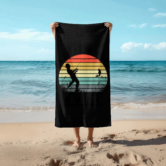 Best step papa ever fishing Beach Towels