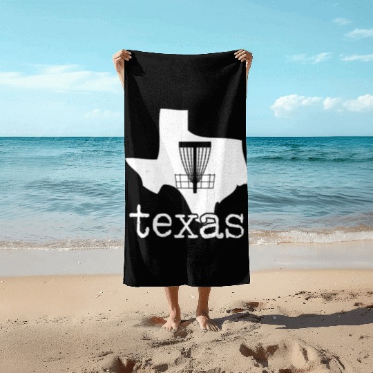 State of Texas Disc Golf Beach Towels Golfer Golfing