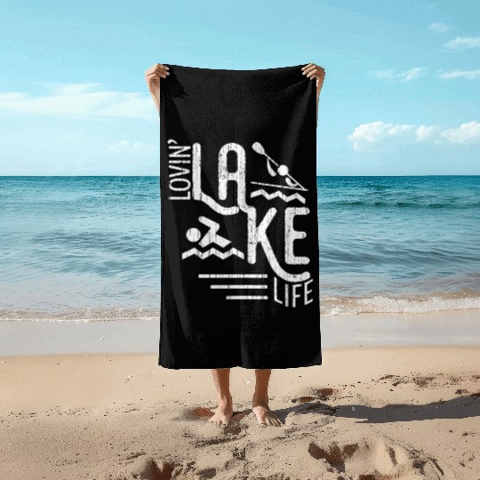 Lovin Lake Life Boating Fun Summer Lake Bum Sailin Beach Towels
