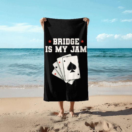 Bridge is my jam Design for a Bridge Nerd Beach Towels