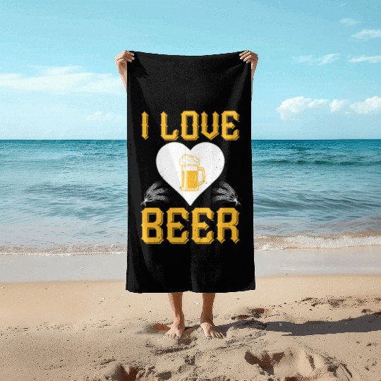 I love beer Beach Towels