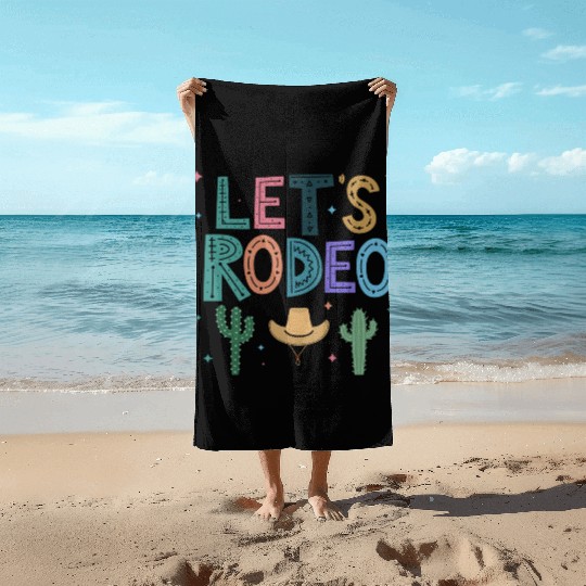 Cute Rodeo Horse Riding Cowboy Cowgirl Beach Towels