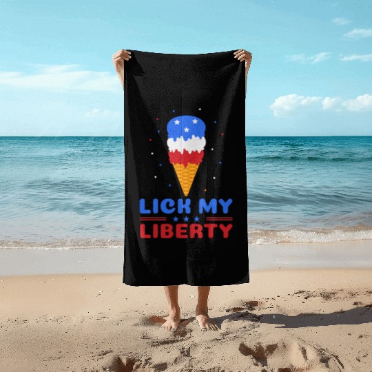Lick my Liberty 4th of July Ice Cream Beach Towels