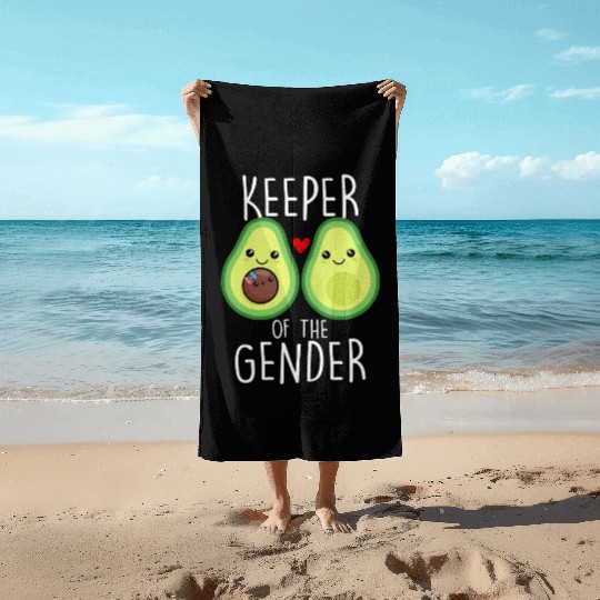 Avocado Keeper of the Gender Illustration Beach Towels