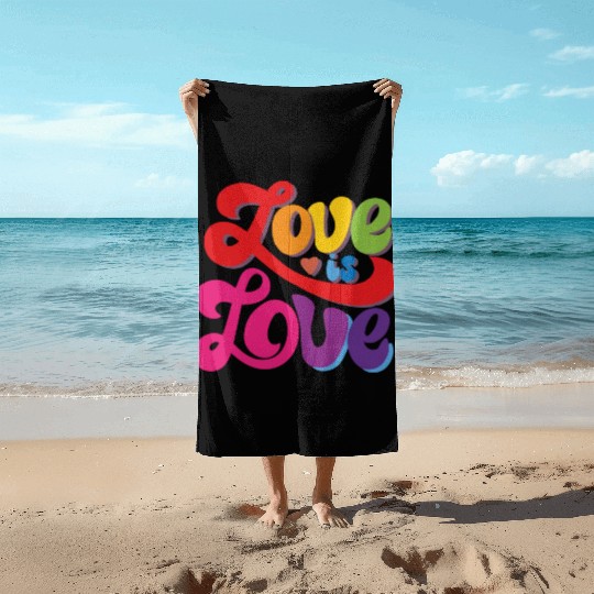 love is love romantic design. Beach Towels